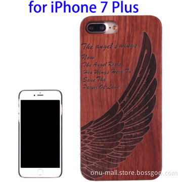 Unique Artistic Carving Shockproof for iPhone 7 Plus Wood Case Cover